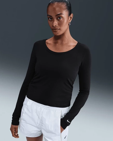 Женский лонгслив Nike Sportswear Chill Knit, черный/молочный