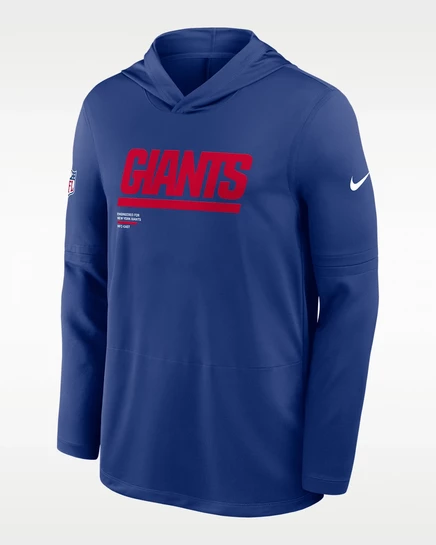 Мужская худи Nike New York Giants Pure Fury Sideline Dri-FIT, ярко-синяя