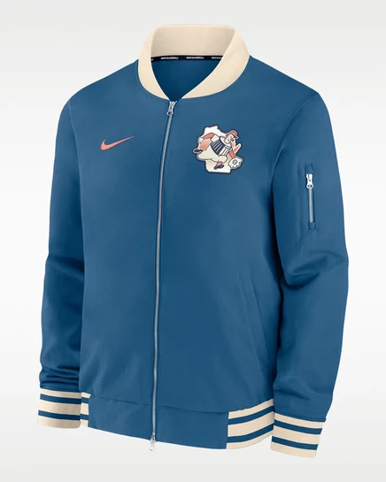Мужская куртка-бомбер Nike Brewers на молнии, синяя