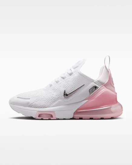 Женские кроссовки Nike Air Max 270, бело-розовые/серебристые
