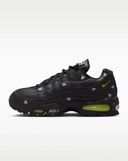 Мужские кроссовки Nike Air Max 95 Premium, черные/темно-серые/неоново-желтые