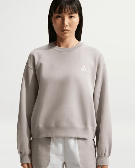 Женский свитшот ACG Tuff Fleece Therma-FIT, серый/белый