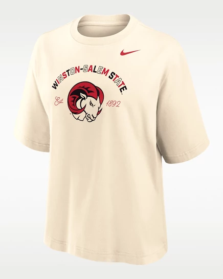 Женская свободная футболка Nike Winston-Salem State, натуральная