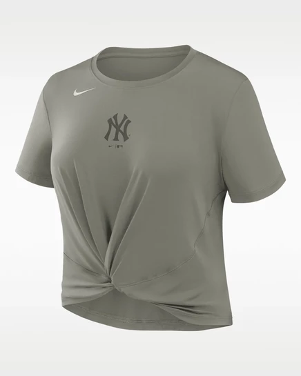 Женская футболка Nike New York Yankees One Twist Dri-FIT, оливковая