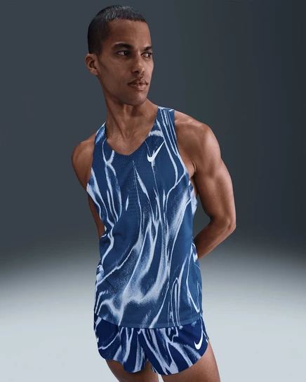 Мужская майка Nike AeroSwift Dri‑FIT ADV для бега, сине‑белая