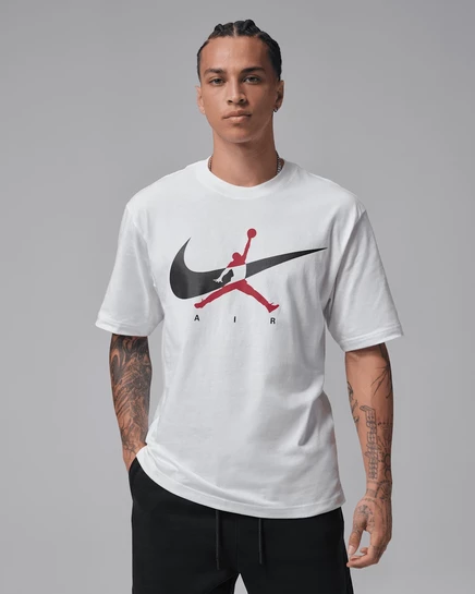 Мужская футболка Jordan Brooklyn Jumpman хлопковая, бело-черная