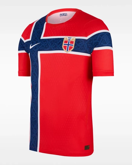Мужская игровая футболка Nike Norway 2026/27 Aero-FIT, красно-белая