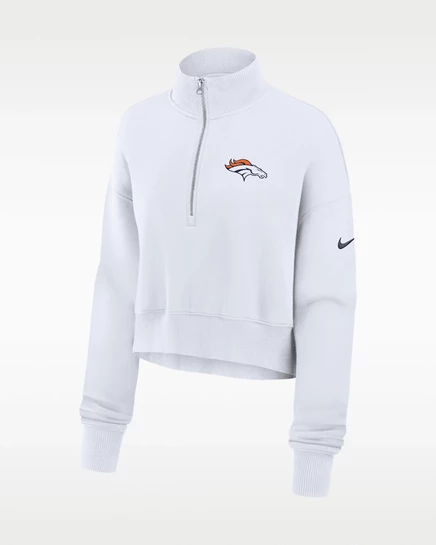 Женский укороченный свитшот Nike Broncos, белый
