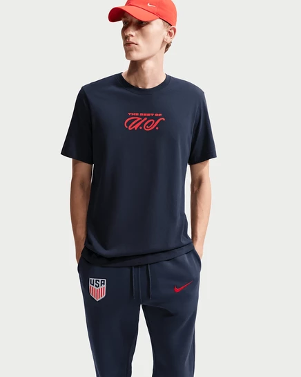 Мужская футбольная футболка Nike USMNT, темно-синяя
