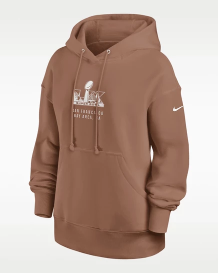 Женское худи Nike Super Bowl LX Phoenix, коричневое