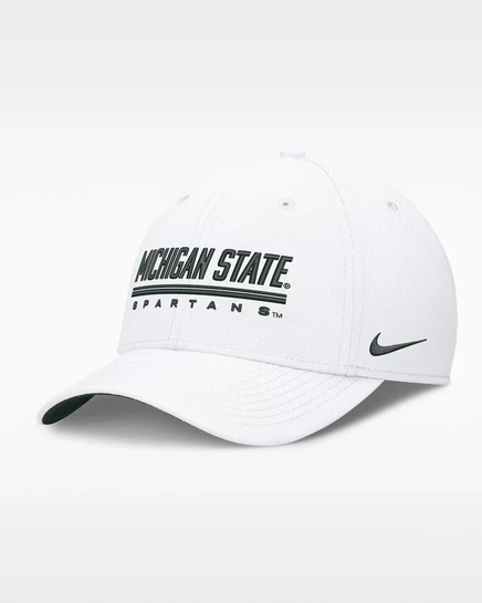 Кепка Nike Michigan State Sideline Rise, бело-зеленая