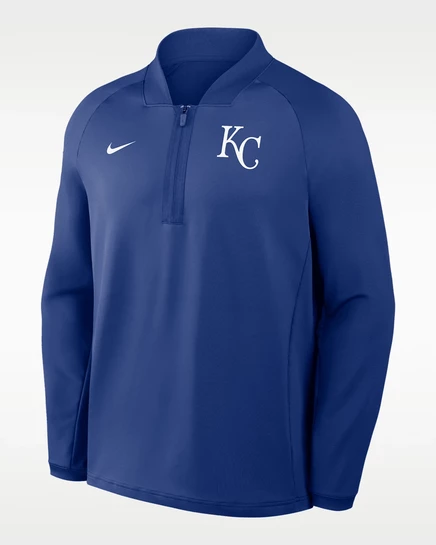 Мужской лонгслив Nike Kansas City Royals 1/2‑zip Dri‑FIT, королевский синий