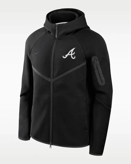 Мужская куртка Nike Atlanta Braves Tech Fleece, черная