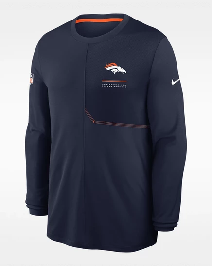Мужской лонгслив Nike Broncos Sideline, темно-синий