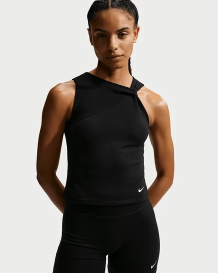 Женская майка Nike One Dri-FIT, черно-белая
