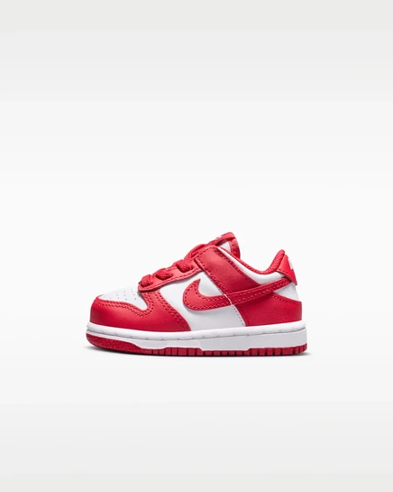 Детские кроссовки Nike Dunk Low, бело-красные