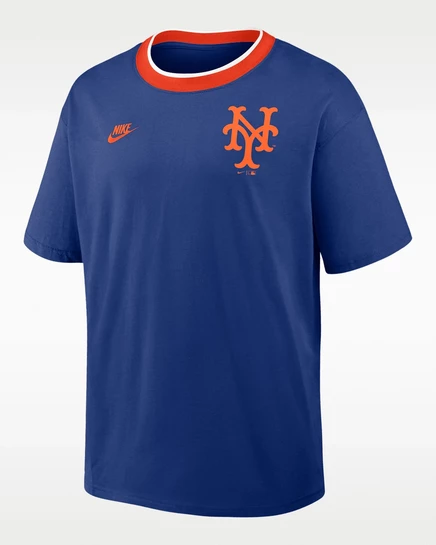 Мужская футболка Nike Mets Cooperstown, синяя/оранжевая