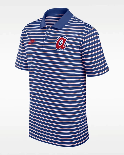 Мужское поло Nike Atlanta Braves, синее/кремовое