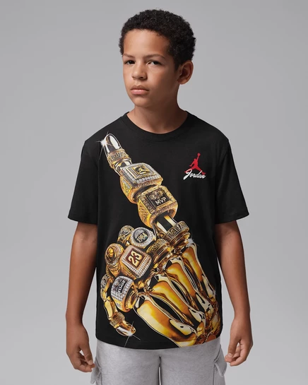 Футболка для мальчиков Jordan 23 Skeleton Rings, черная