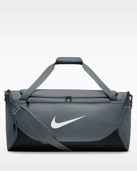 Сумка-даффл Nike Brasilia 60 л, дымчато-серая/черно-белая