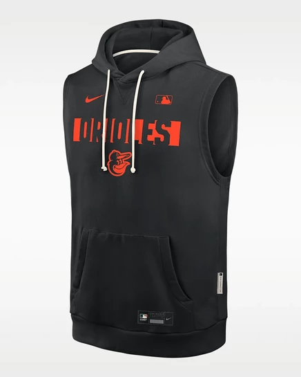 Мужская безрукавная худи Nike Baltimore Orioles, черная