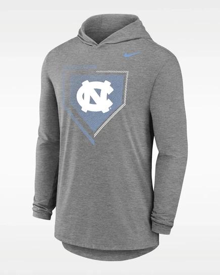 Мужская футболка Nike North Carolina с капюшоном, серая