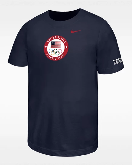 Мальчиковая футболка Nike USA Fanwear, темно-синяя
