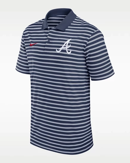 Мужское поло Nike Braves Striped Victory, темно-синее