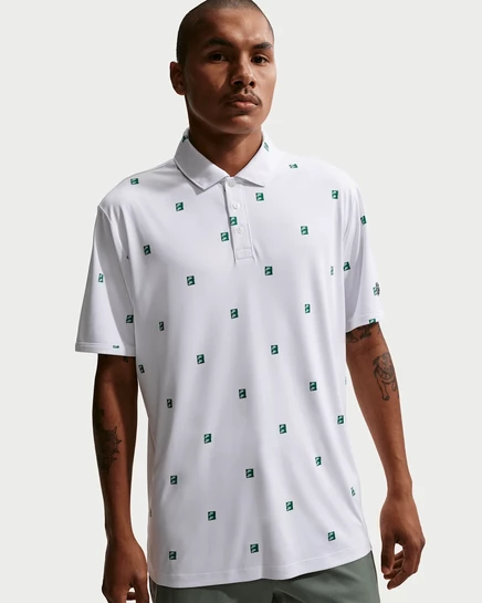 Мужское поло Nike Par Dri-FIT, белое/малахитовое