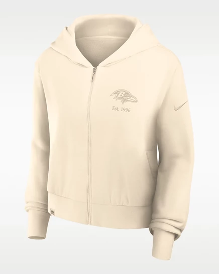 Женское худи Nike Baltimore Ravens на молнии, натуральное