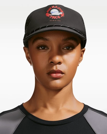 Унисекс кепка Nike Pro Dri-FIT Unstructured Happy Pace, черная/антрацитовая
