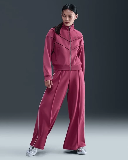 Женские широкие брюки Nike Sportswear, бордовые/белые