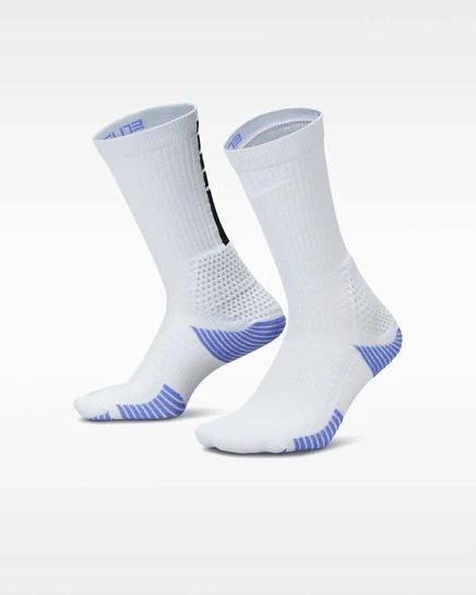 Унисекс носки Nike Elite 2.0 высокие с амортизацией, платиновые/черные/сапфировые/белые