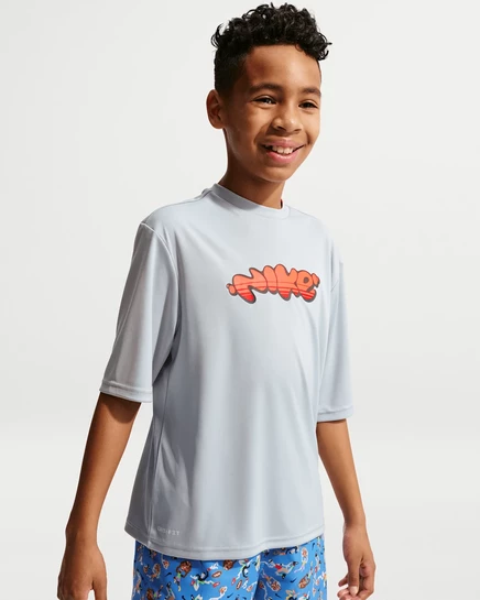 Мальчиковая футболка для плавания Nike Hydroguard Dri-FIT UV, серый