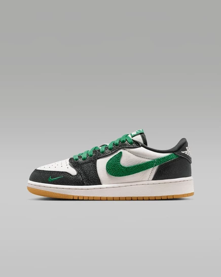 Детские кроссовки Jordan 1 Low OG, серо-разноцветные/зеленые