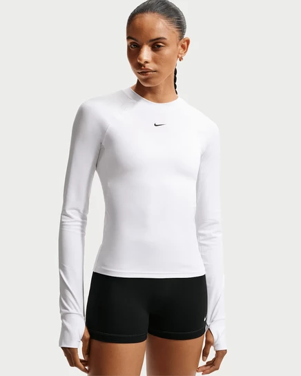 Женский лонгслив Nike Pro Dri-FIT, белый/черный