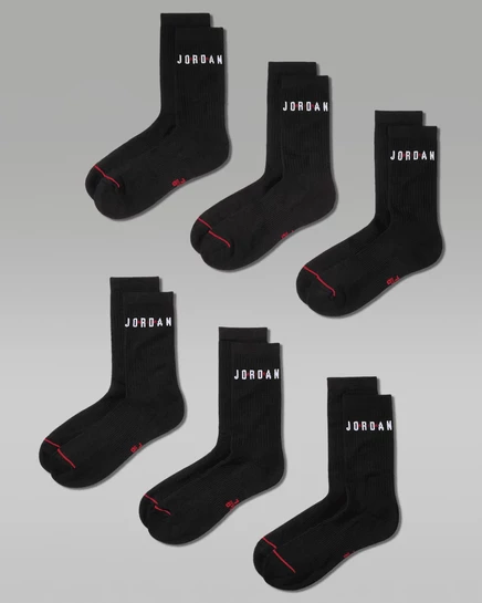 Унисекс носки Jordan Everyday 6 пар, черный/красный/белый