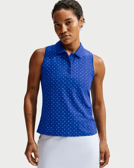 Женское поло Nike Victory Dri-FIT, сине-серо-белое