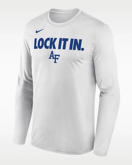 Мужская футболка Nike Air Force 2026 Dri-FIT с длинным рукавом, белая