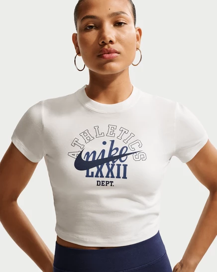 Женская укороченная футболка Nike Sportswear Chill Knit, слоновая кость