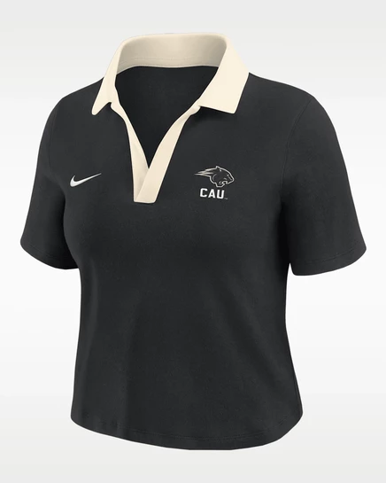 Женское кроп-поло Nike Clark Atlanta University, черное