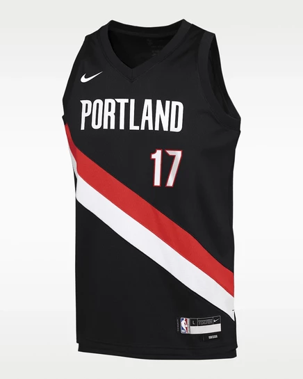Детская баскетбольная майка Nike Portland Trail Blazers Shaedon Sharpe Icon, черная