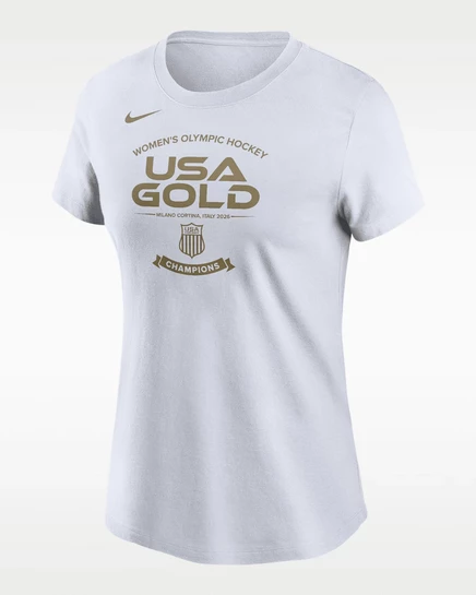 Женская футболка Nike USA Olympic 2026 «Gold Medal», белая