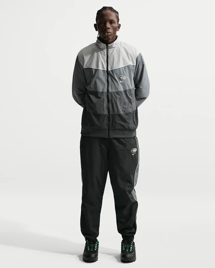 Мужские брюки Nike Sportswear Woven, антрацит/серый/неоново-желтые