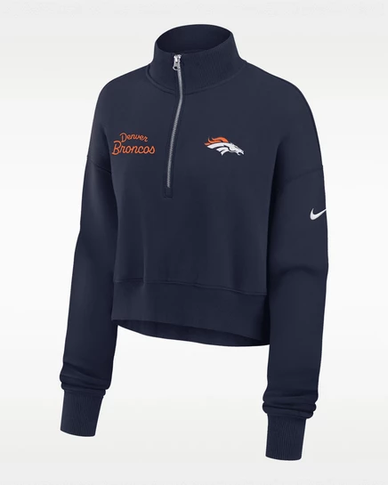 Женский укороченный свитшот Nike Denver Broncos, темно-синий