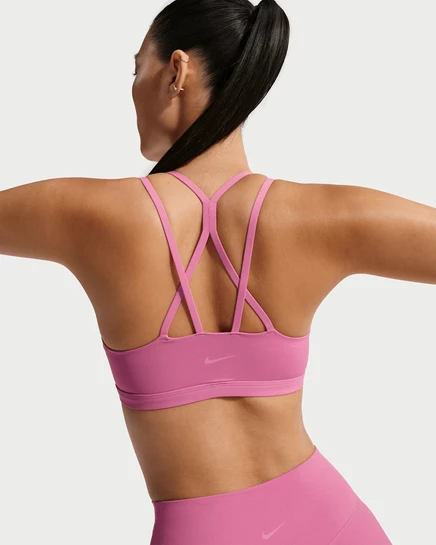 Женский спорт-бра Nike Zenvy Strappy легкая поддержка, пион