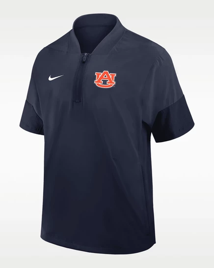 Мужская спортивная толстовка Nike Auburn Sideline Coach 1/2-zip, темно-синяя