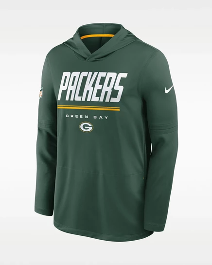 Мужское худи Nike Green Bay Packers Sideline, зелёное