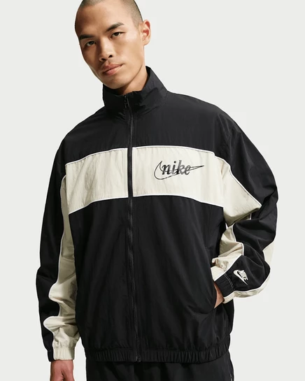 Мужская куртка Nike Sportswear Club на молнии, черная/светло‑хаки