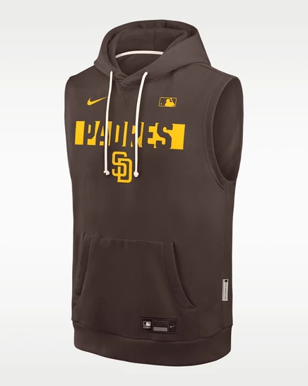Мужская безрукавная худи Nike Padres Dri-FIT, коричневая